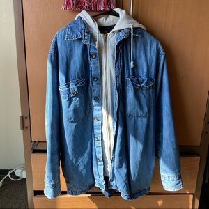 vintage jean jacket sweatshirt/ hoodie